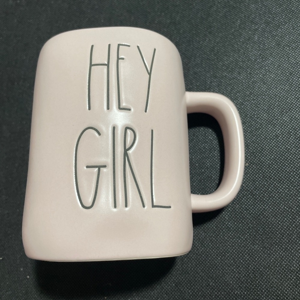 Rae Dunn by Magenta Hey Girl Pink Farmhouse Coffee Mug New.